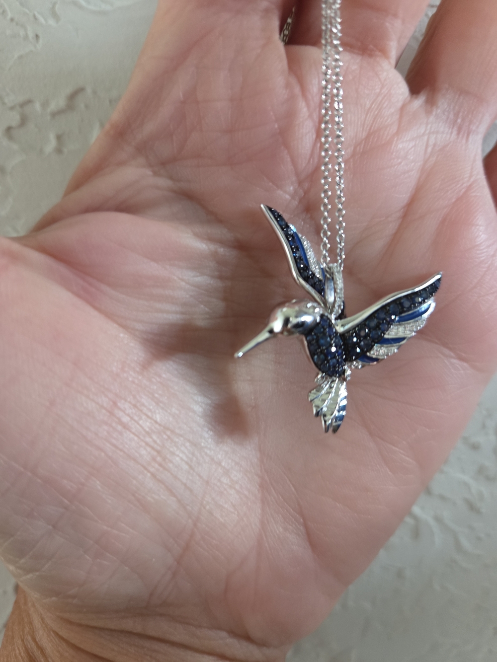 Effy Hummingbird Pendant/ Necklace 14 Kt Gold and Diamond Accents.